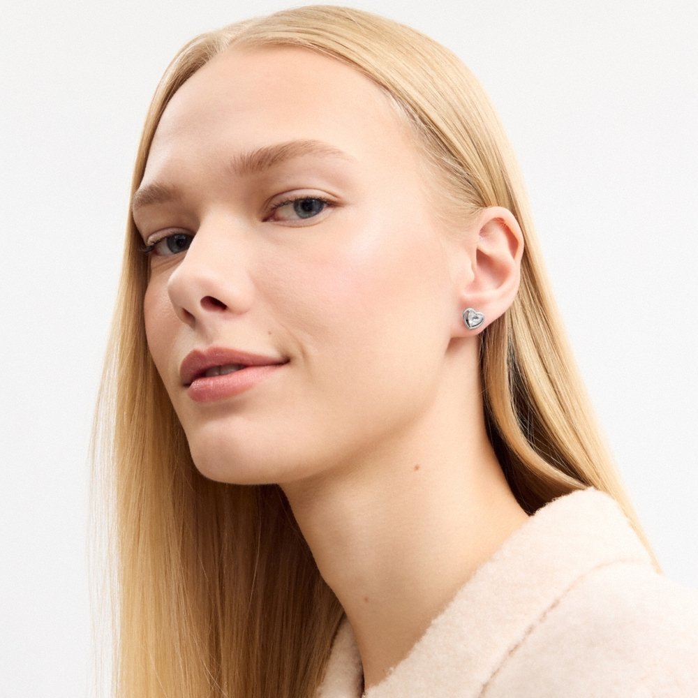 Coach Outlet Halo Heart Stud Earrings - Preorder