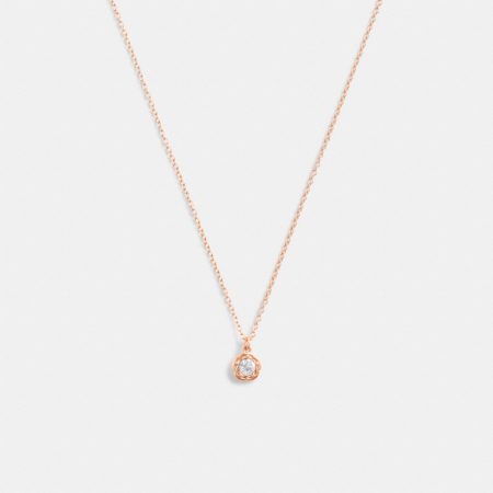 Coach Outlet Halo Tea Rose Pendant Necklace - Preorder — Rose Brass