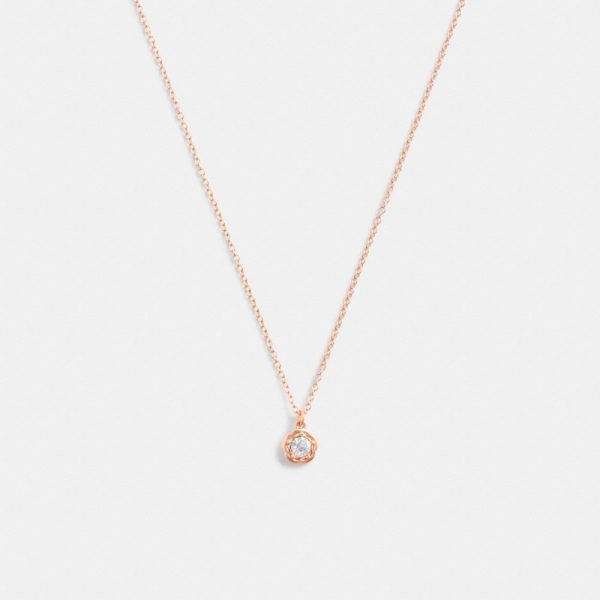 Coach Outlet Halo Tea Rose Pendant Necklace - Preorder