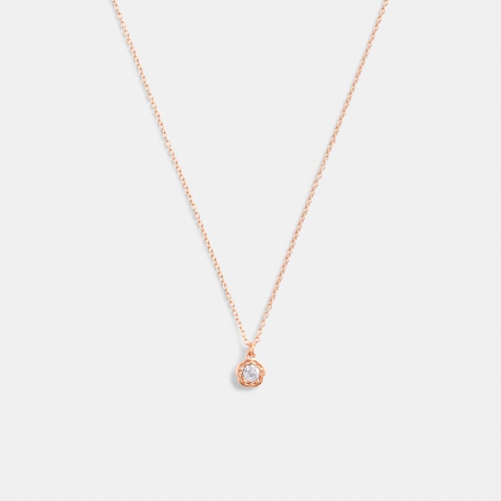 Coach Outlet Halo Tea Rose Pendant Necklace - Preorder