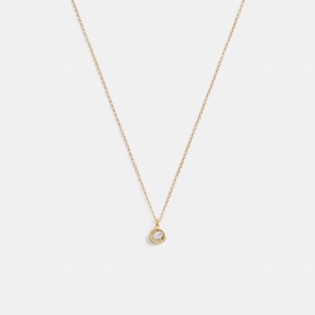 Coach Outlet Halo Round Pendant Necklace - Preorder — Brass