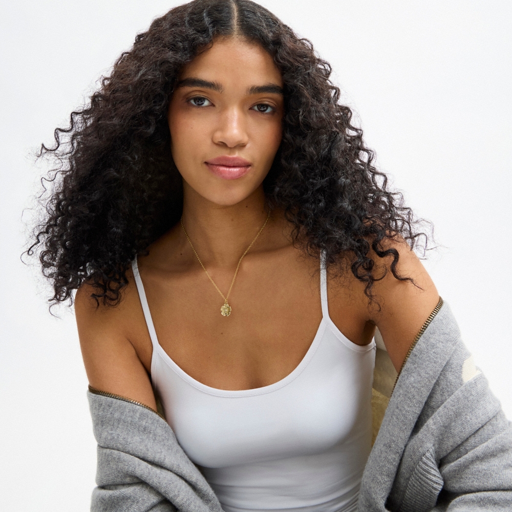 Coach Outlet Halo Round Pendant Necklace - Preorder