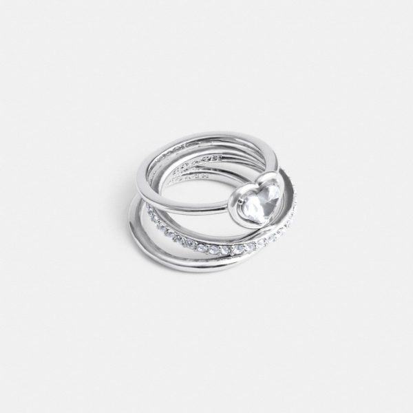 Coach Outlet Halo Heart Ring Set - Preorder
