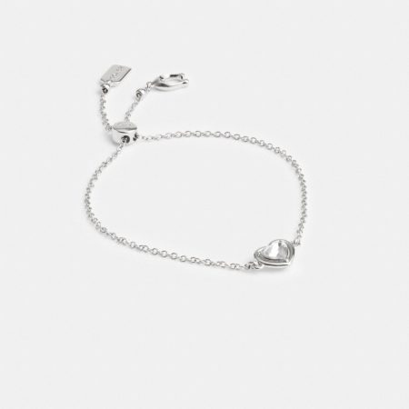 Coach Outlet Halo Heart Slider Bracelet - Preorder — Silver