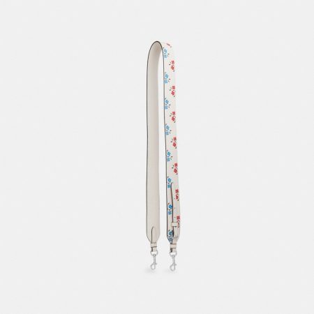 Coach Outlet Strap With Floral Print - Preorder — Silver/Chalk Multi