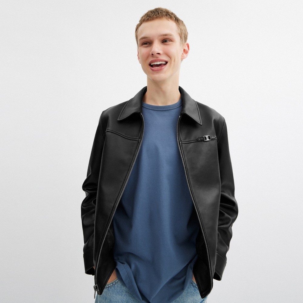 Coach Heritage C Lightweight Leather Jacket - Preorder