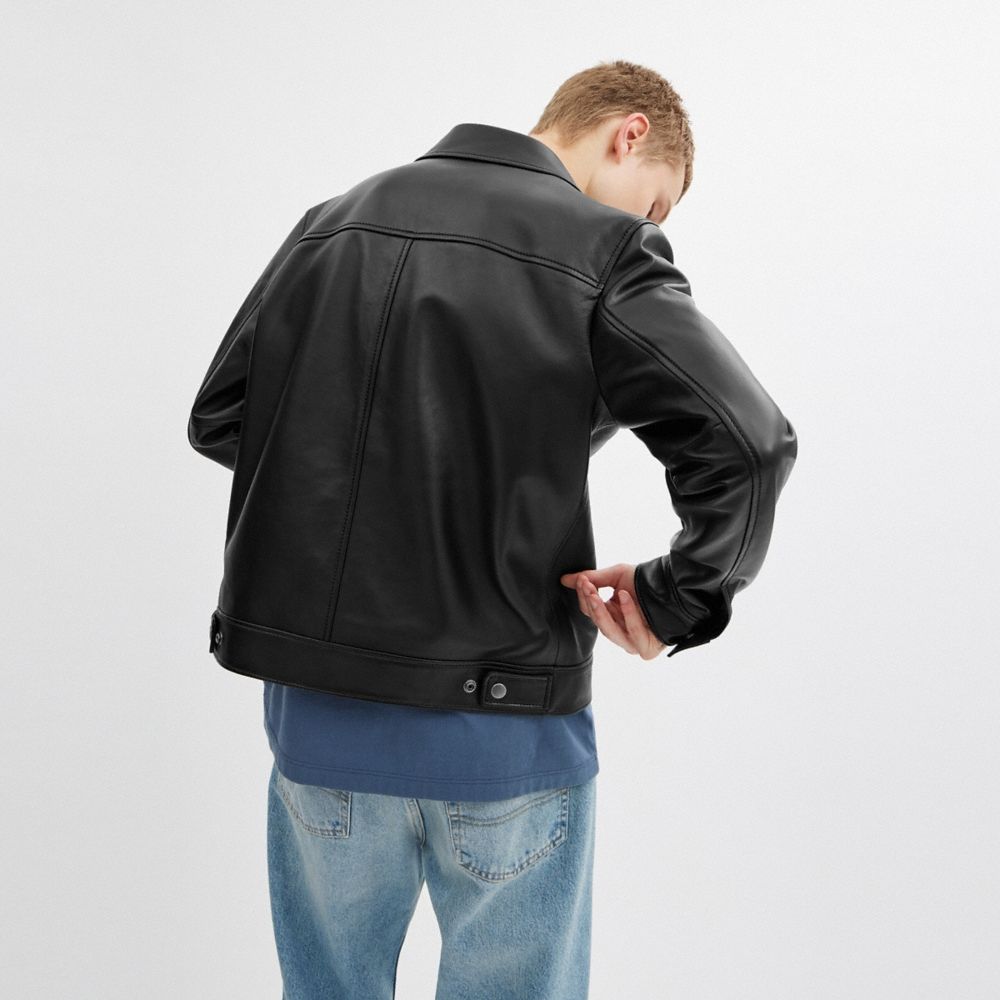 Coach Heritage C Lightweight Leather Jacket - Preorder