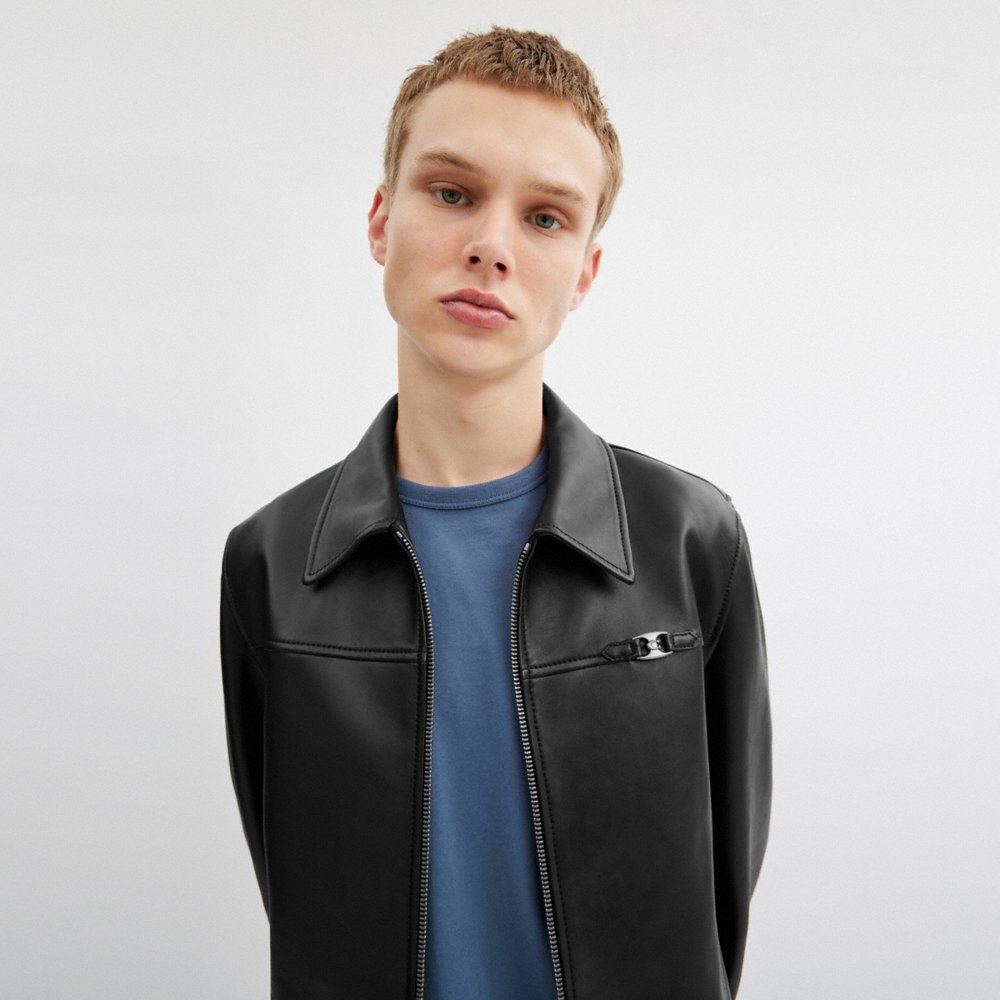 Coach Heritage C Lightweight Leather Jacket - Preorder