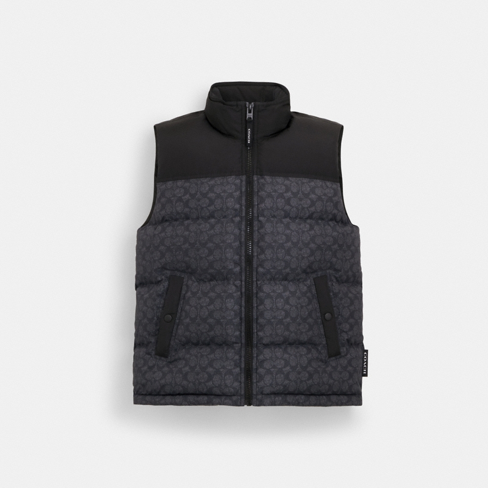 Coach Outlet Signature Down Vest In Recycled Polyester - Preorder