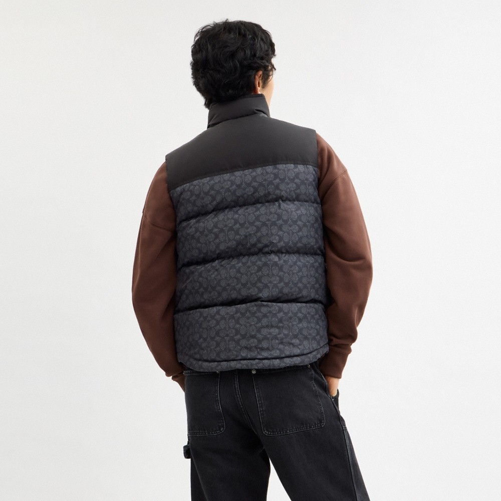 Coach Outlet Signature Down Vest In Recycled Polyester - Preorder