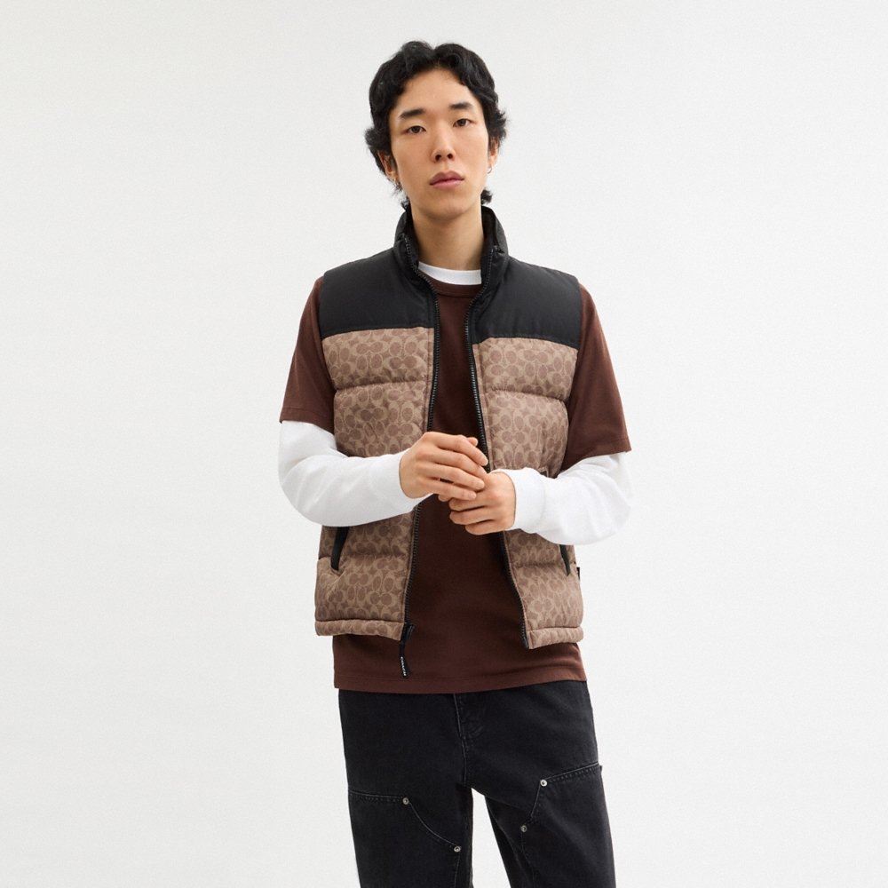 Coach Outlet Signature Down Vest In Recycled Polyester - Preorder