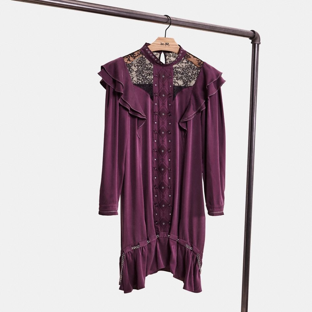 Coach Restored Long Sleeve Dress With Ruffle Trim - Preorder