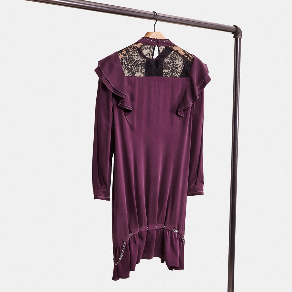Coach Restored Long Sleeve Dress With Ruffle Trim - Preorder