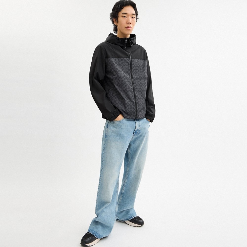 Coach Outlet Signature Full Zip Windbreaker In Recycled Polyester - Preorder