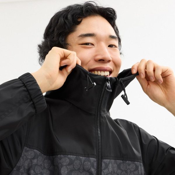 Coach Outlet Signature Full Zip Windbreaker In Recycled Polyester - Preorder