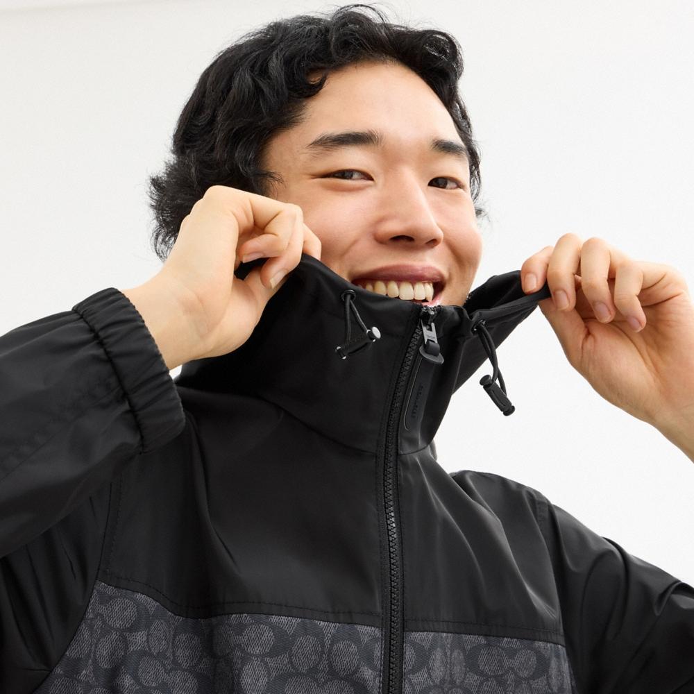 Coach Outlet Signature Full Zip Windbreaker In Recycled Polyester - Preorder