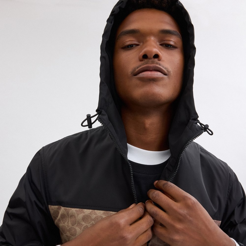 Coach Outlet Signature Full Zip Windbreaker In Recycled Polyester - Preorder