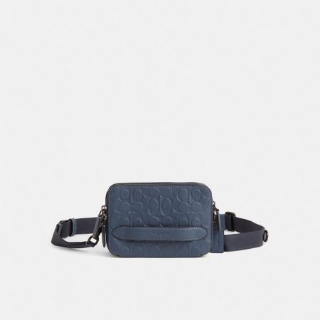 Coach Restored Charter Crossbody In Signature Leather - Preorder — Dark Denim