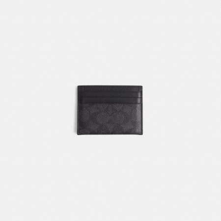 Coach Restored Card Case In Signature Canvas - Preorder — Charcoal/Black