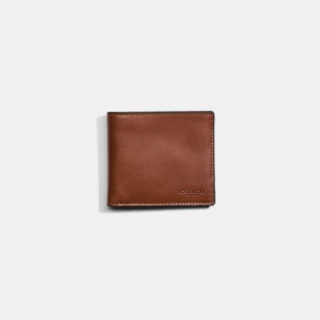 Coach Restored Double Billfold Wallet - Preorder — Dark Saddle
