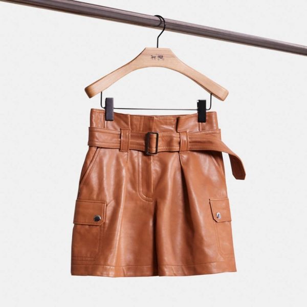Coach Restored Leather Belted Shorts - Preorder