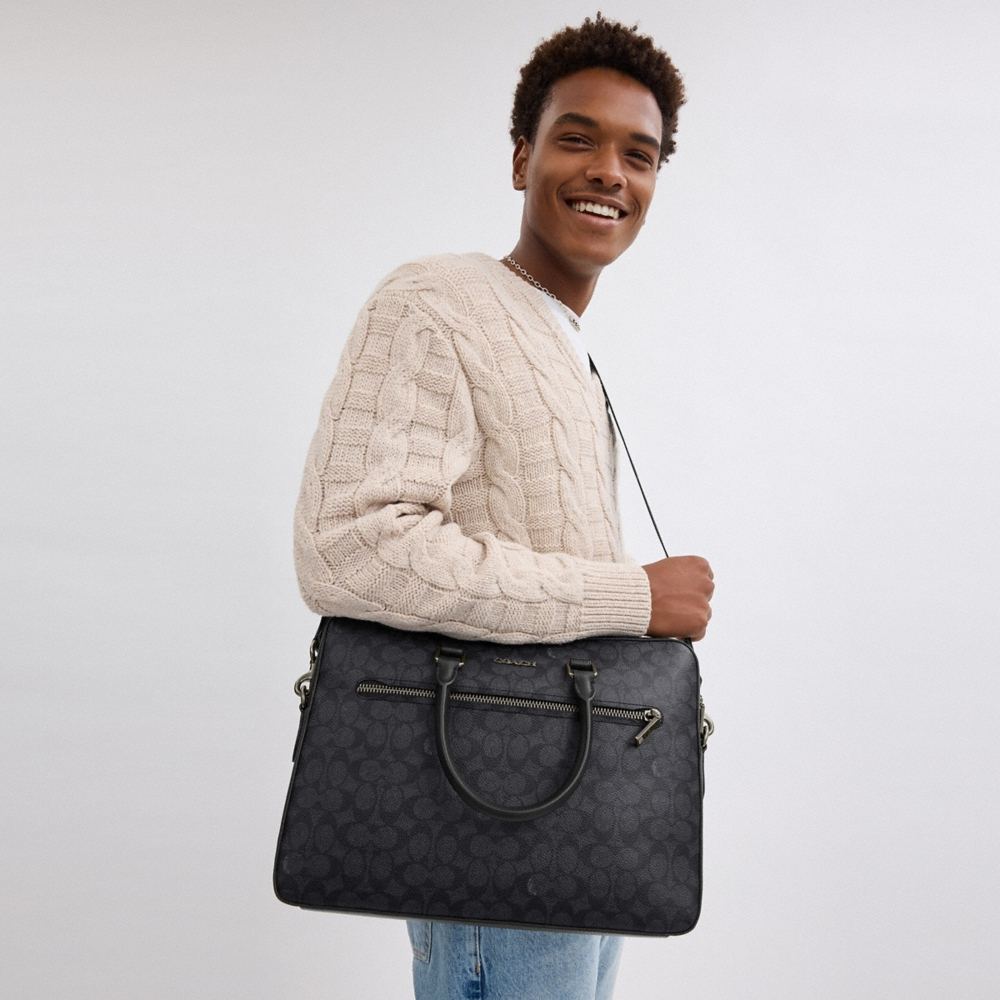 Coach Outlet Ethan Slim Brief In Signature Canvas - Preorder