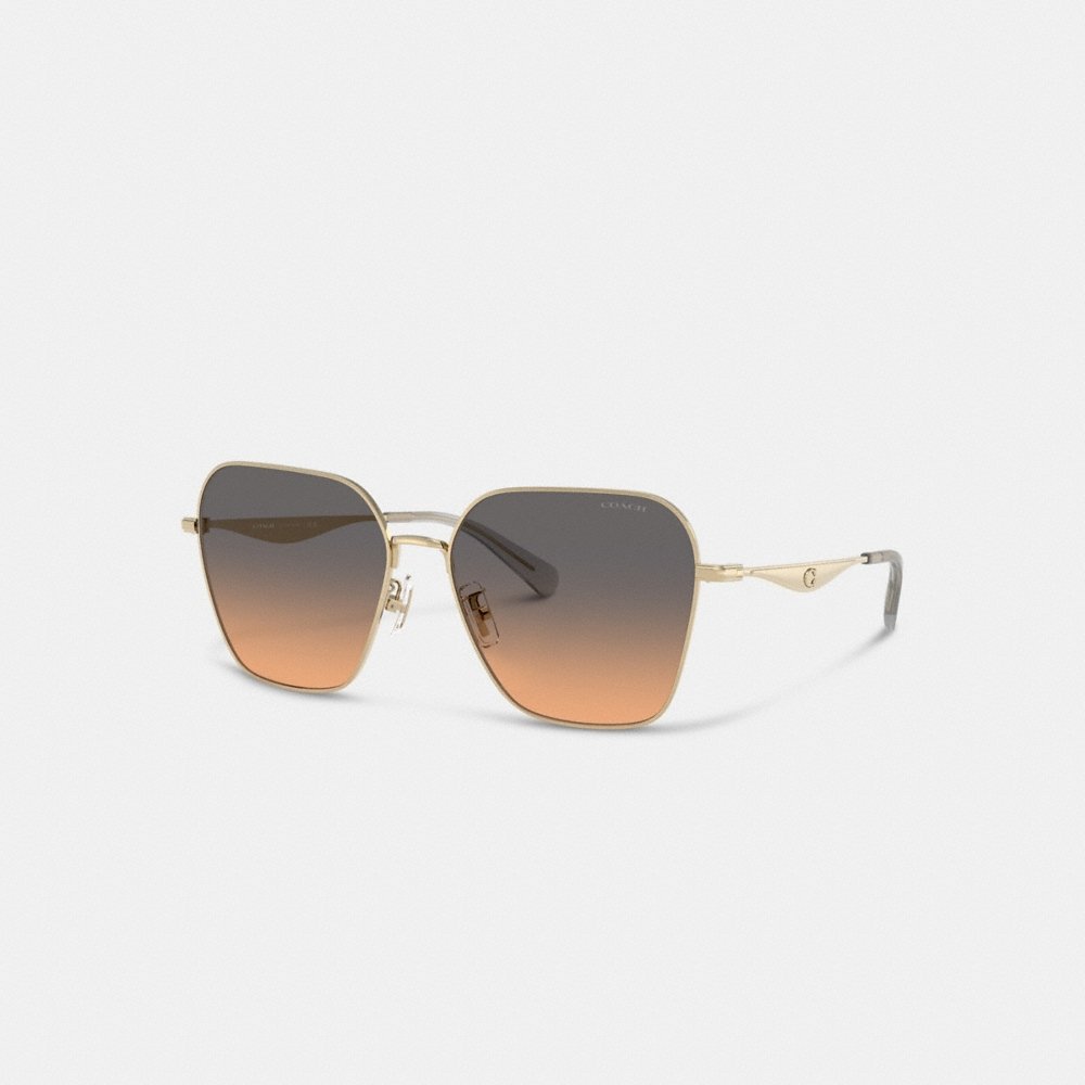 Coach C Hardware Metal Oversized Square Sunglasses - Preorder