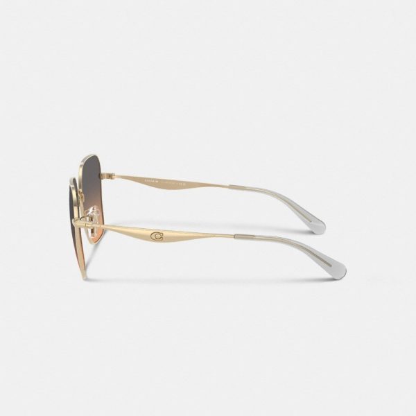 Coach C Hardware Metal Oversized Square Sunglasses - Preorder