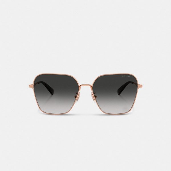 Coach C Hardware Metal Oversized Square Sunglasses - Preorder