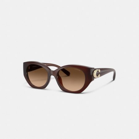 Coach Maxi Sculpted C Oval Sunglasses - Preorder — Brown Gradient