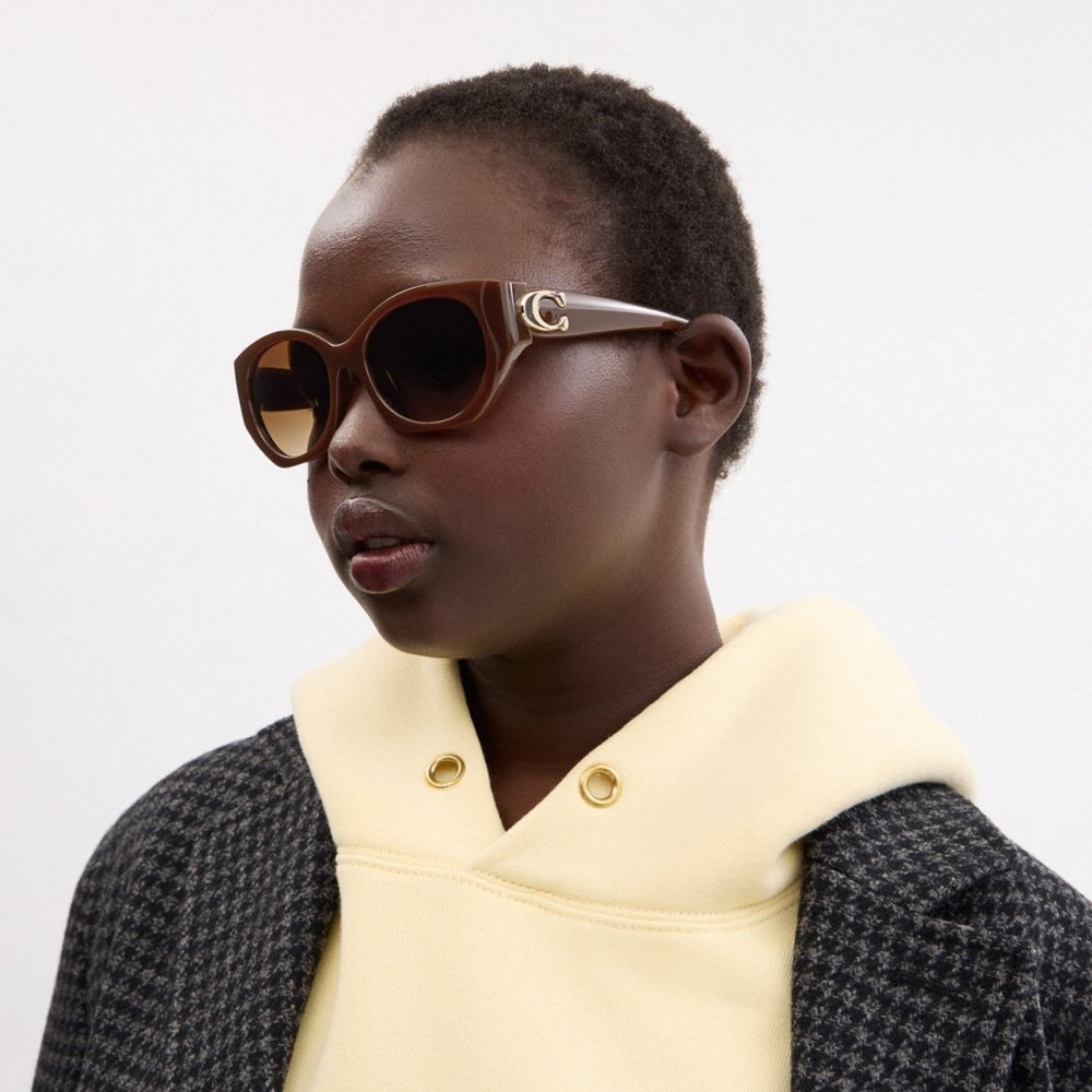 Coach Maxi Sculpted C Oval Sunglasses - Preorder