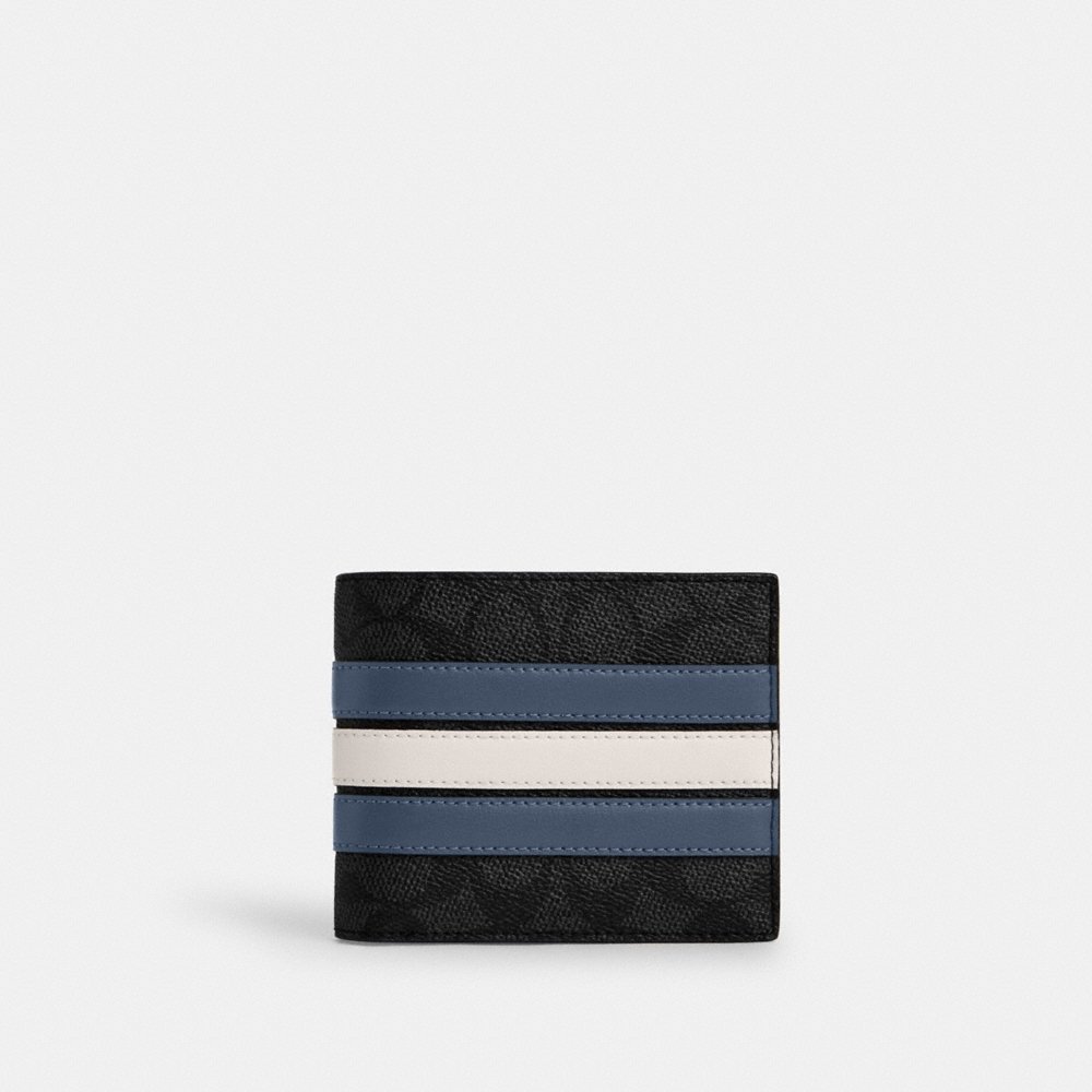 Coach Outlet 3-In-1 Wallet In Signature Canvas With Varsity Stripe - Preorder