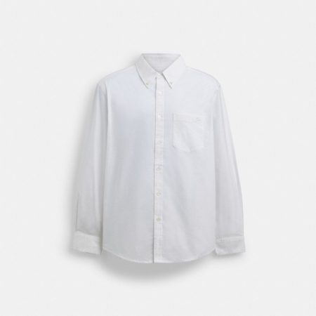 Coach Outlet Long Sleeve Button Down Shirt - Preorder — White