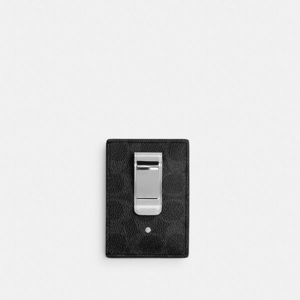 Coach Money Clip Card Case In Signature Canvas - Preorder