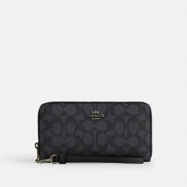 Coach Outlet Long Zip Around Wallet In Signature Canvas - Preorder