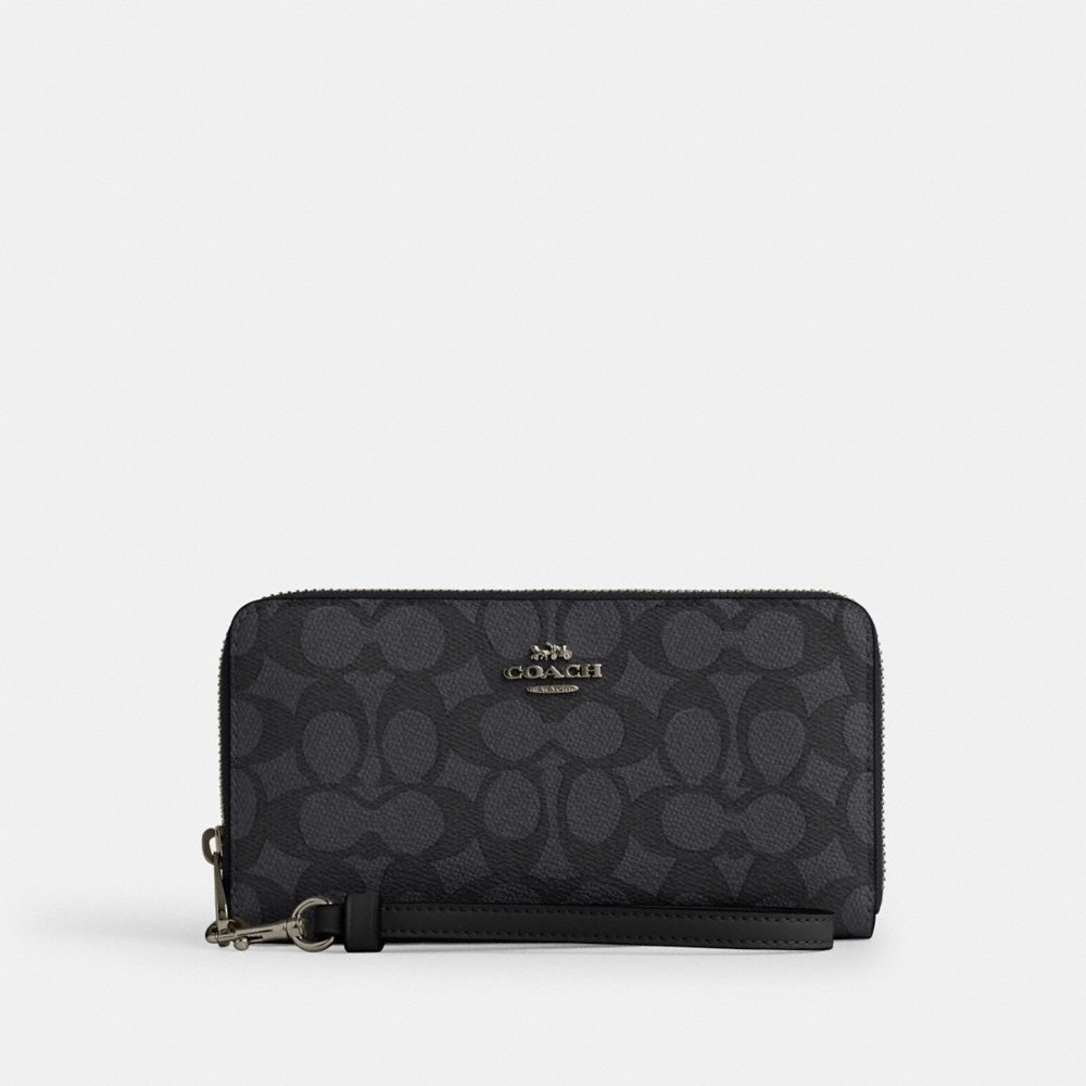 Coach Outlet Long Zip Around Wallet In Signature Canvas - Preorder