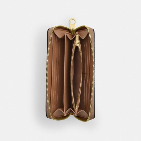 Coach Outlet Long Zip Around Wallet In Signature Canvas - Preorder