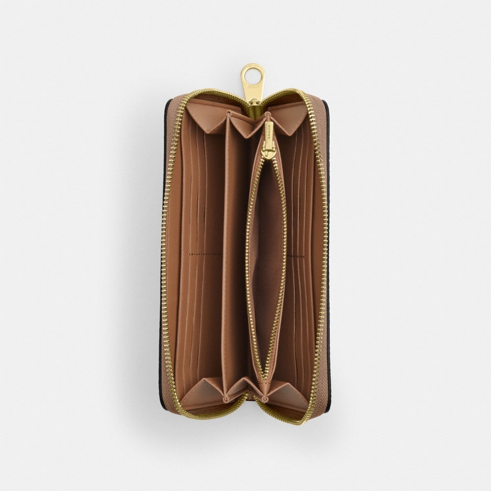 Coach Outlet Long Zip Around Wallet In Signature Canvas - Preorder
