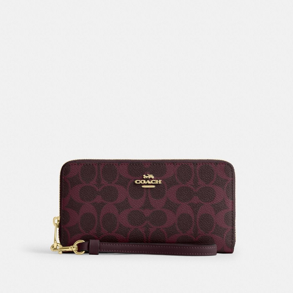 Coach Outlet Long Zip Around Wallet In Signature Canvas - Preorder