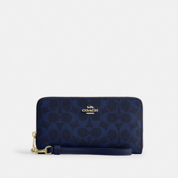 Coach Outlet Long Zip Around Wallet In Signature Canvas - Preorder