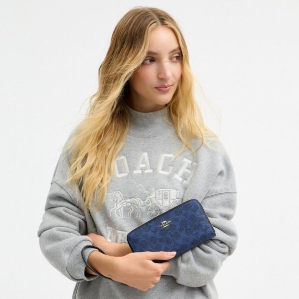 Coach Outlet Long Zip Around Wallet In Signature Canvas - Preorder