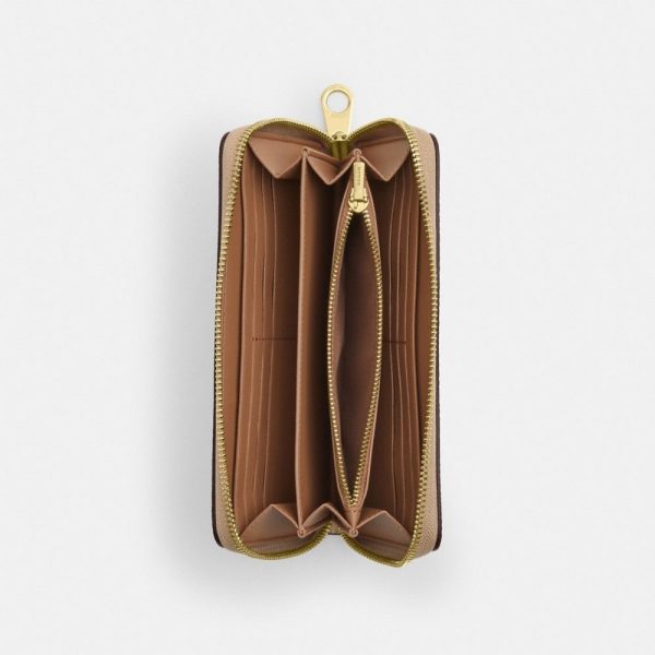 Coach Outlet Long Zip Around Wallet In Signature Canvas - Preorder