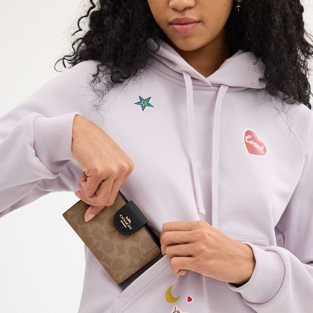 Coach Outlet Medium Corner Zip Wallet In Signature Canvas - Preorder