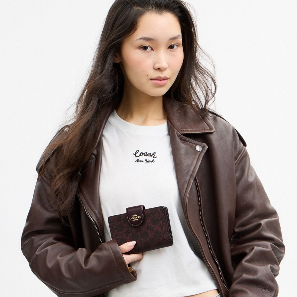 Coach Outlet Medium Corner Zip Wallet In Signature Canvas - Preorder
