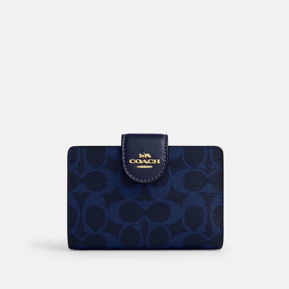 Coach Outlet Medium Corner Zip Wallet In Signature Canvas - Preorder