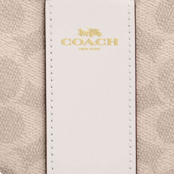 Coach Outlet Corner Zip Wristlet In Signature Canvas With Stripe - Preorder