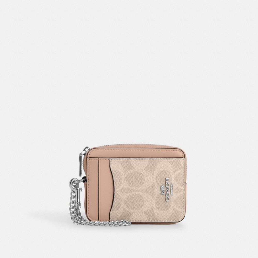 Coach Outlet Zip Card Case In Signature Canvas - Preorder