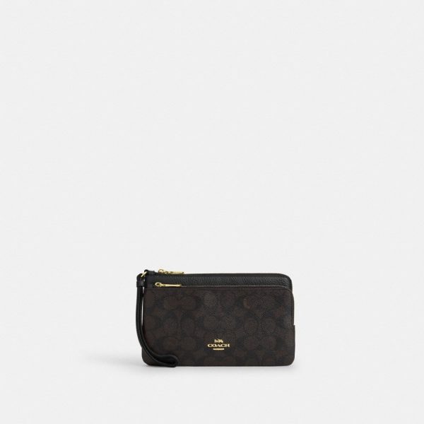 Coach Outlet Double Zip Wallet In Signature Canvas - Preorder