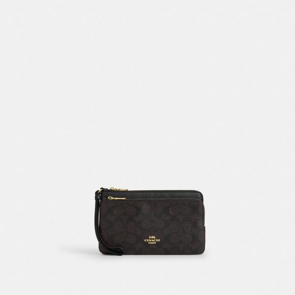 Coach Outlet Double Zip Wallet In Signature Canvas - Preorder