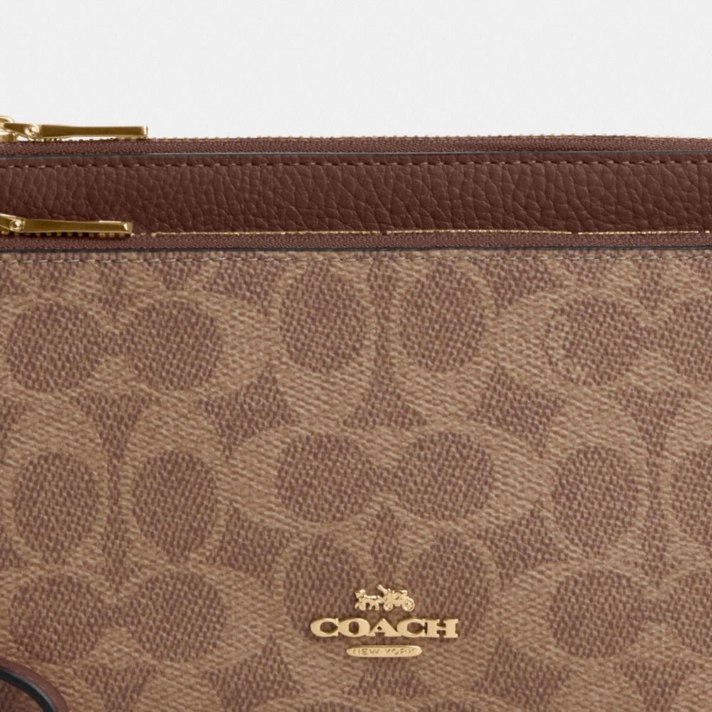 Coach Outlet Double Zip Wallet In Signature Canvas - Preorder